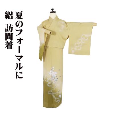 D367 夏着物　訪問着　花模様　紗　正絹　未使用極美品 未使用 新品 美品 袷 正絹 ちりめん 訪問着 友禅 身丈163 裄66