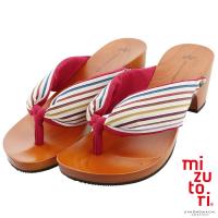 下駄 レディース 「みずとりの下駄 hitete KCL-09-L 伊砂文様・菊×アカ