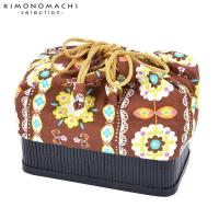 Prices down2）竹籠 巾着単品 「白×紫 チェック」 浴衣巾着 巾着バッグ