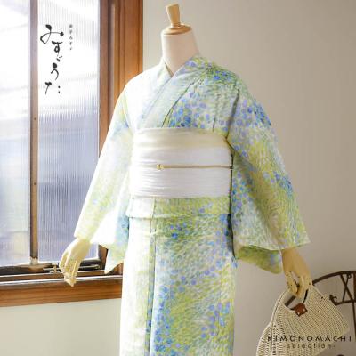 【美品】浴衣　みすずうた　単品　紙ふうせん　水色　黄　黄緑　みすゞうた 楽天市場】浴衣 レディース 単品 みすずうた フリーサイズ 紙