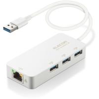 エレコム EDC-GUA3H2-W LANアダプター 有線 タイプA Giga USBハブ付 (USB-A×3)【Windows Mac対応】 ホワイト | キムラヤYahoo!店