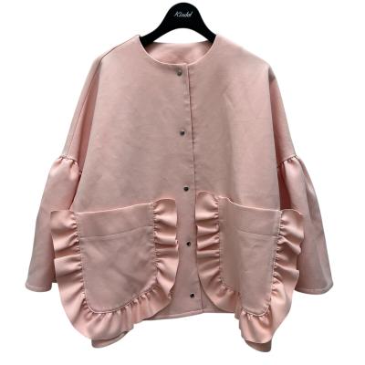 極美品 YORI バックフリル スプリングコート ノーカラー ダブルフレア YORI（レディースコート、ジャケット） | ファッション の