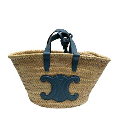 セリーヌ　人気カラー　カゴバッグ CELINE】セリーヌ ナノ サプル ラフィア＆カーフスキン (CELINE