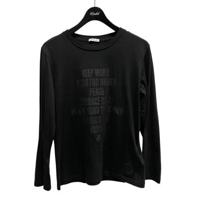 Moncler 長袖 Tシャツ 黒 Moncler Tricolour Cotton T-shirt | Black | FARFETCH