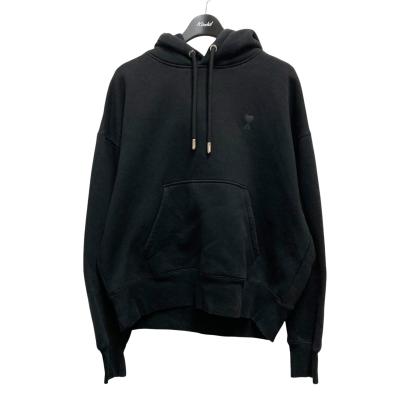 ami フーディー 黒 AMI☆メンズロゴフーディ Ami De Coeur ジップパーカー ブラック