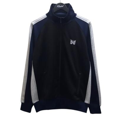 Needles ニードルズ トラックジャケット Sサイズ ブラック ストライプ NEEDLES/×ニードルス/LEATHER TRACK JACKET/レザー トラックジャケット