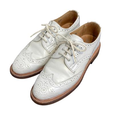 Tricker's レディースホワイトフルブローグ6H（約25.5cm） カジュアルシューズ | L5679 ANNE / WHITE SCOTCH GRAIN
