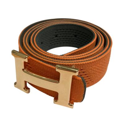 エルメス　HERMES ベルト　レザー　バックル　ブラック　オレンジ HERMES レザーベルト オレンジ/ブラック ベルトバックル 《H