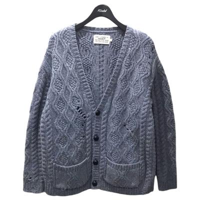 美品PEEL&LIFTダメージ加工ニットオリーブグリーンLピール&リフト 美