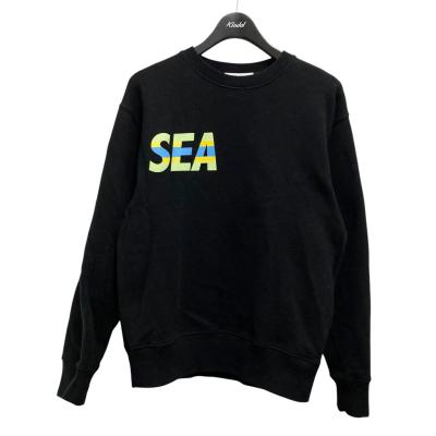 WIND AND SEA クルーネック スウェット　トレーナー　Ｌサイズ　黒 WIND AND SEA(ウィンダンシー) スウェット・トレーナー(メンズ