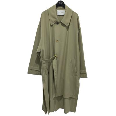 CULLNI ノーカラートレンチジャケット　グリーン　21AW CULLNI ノーカラートレンチジャケットグリーン21AW