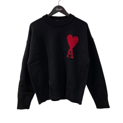 【大人気！美品】アミパリス ロゴニットセーター ネイビー 赤 L 正規品 アミパリス】Lサイズロゴ ハイネックセーター ニット オーバー