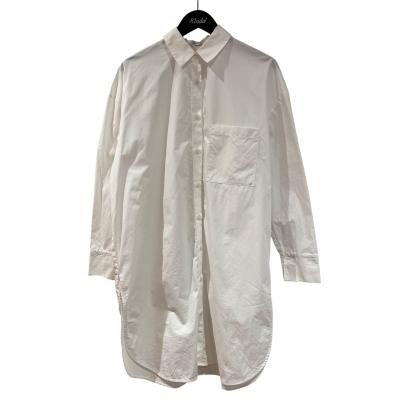 【美品】YONFA ヨンファ バンドカラー半袖シャツ sizeF/ホワイト 大人のワイドシャツ」オープンカラー 半袖