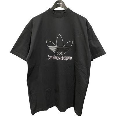 adidas BALENCIAGA アディダス　バレンシアガ　Tシャツ　黒　半袖 Balenciaga X Adidas クラシックロゴプリント半袖Tシャツ 6,580円