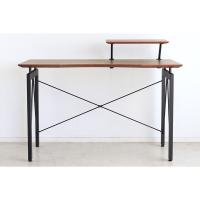 パソコンデスク 〔ガトーII ブラウン〕 幅120cm 木製 スチール脚 アジャスター調整機能付き 『レガリー レガート』 〔組立品〕 | インテリア王国