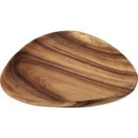 不二貿易 プレート 卵型 幅30cm ブラウン アカシア 天然木 割れにくい 軽量 木製 食器 30147 | きらきら美らShop2号店