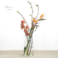 枝ものが活けやすい リューズガラス フラワーベース ネック L(ガラス 花瓶 大きめ おしゃれ 花 活ける 生花) | キレイスポット