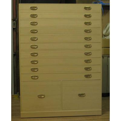 桐たんす推し活 着物 収納 整理 総桐整理箪笥11段12杯・2段重ね式