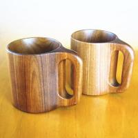 木製 マグカップ ペアセット えんじゅの木 日本製 おしゃれ プレゼント 木 食器 カップ 