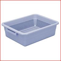 アシスト 水切かごセット ブルーNo.2 420×330×H140mm 抗菌加工 洗い物の水切りかご | キッチンよろずYahoo!ショッピング店