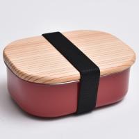 木蓋付きフードボックス S 朱 お弁当箱 木蓋付き ステンレス製 弁当箱 | アドキッチン