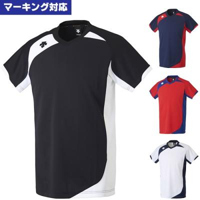デサント　バレーユニフォーム　長袖　ブラック　圧着マーキング入り　セット デサント バレーボール DESCENTE バレーボール 長袖バレーシャツ