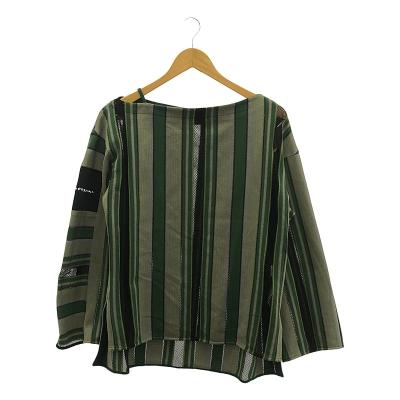 Mame Kurogouchi / マメクロゴウチ | 2023AW | Raschel Jersey Torchon Lace Stripe Top トーションレース トップス | 1 | グリーン | レディース Mame Kurogouchi / マメクロゴウチ | 2023AW Raschel Jersey Torchon