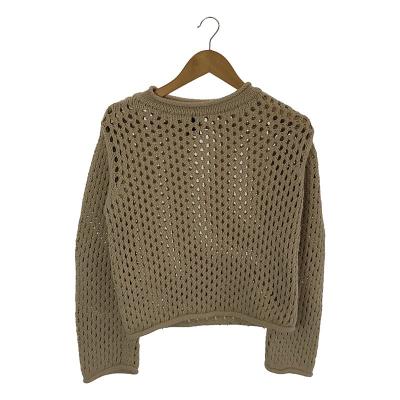 【美品】  BATONER / バトナ― | SUKASHI BOAT NECK / シルク混 スカシボートネック ニット | 1 | ベージュ | レディース BATONER（バトナー） 【美品】 BATONER / バトナ― | SUKASHI BOAT NECK