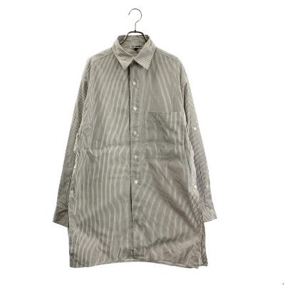 HED MAYNER / ヘドメイナー BUTTON SHIRT ストライプ サイドボタン