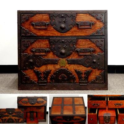 美品　三舟木工　ケヤキ　欅　時代箪笥　整理箪笥　タンス　たんす　引出し　チェスト チェスト、タンス（木材種類：ケヤキ（欅））｜チェスト、衣類収納