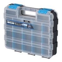 工具ケース パーツケース 両面タイプ 工具収納 小物収納 ブルー 持ち運びしやすい 仕切り 仕切り板 部品整理 透明ケース 収納ボックス DIY コーナン