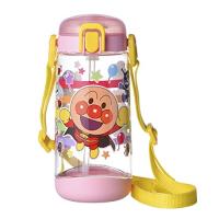 レック アンパンマン クリア 水筒 ボトル ( ストロー タイプ ) 450ml ワンタッチオープン ピンク | komalu shop
