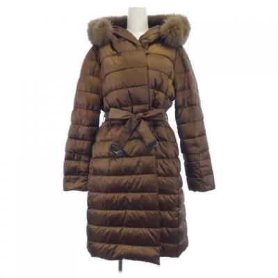 美品 S Max Mara 42 リバーシブル ダウンコート 大きいサイズ XL Sマックスマーラ 'S Max Mara 袖ファー付き リバーシブル ダウン
