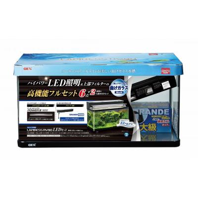 GEX曲げガラス水槽9点セット 新品 Amazon | ジェックス GEX AQUARIUM ラピレスRV90 LEDセット グランデ