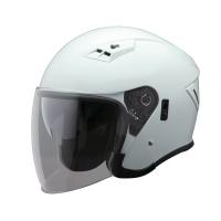 ユニカー工業　ジェットヘルメット　Ｗシールド　メタリックホワイト　ＢＨ３９Ｗ | コメリドットコム