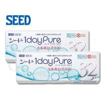 定型外可能！ シード ワンデーピュアうるおいプラス 32枚入り 2箱 40ポイント付 SEED 1dayPureうるおいプラス クリアコンタクト コンタクトレンズ 純国産 | こん太村