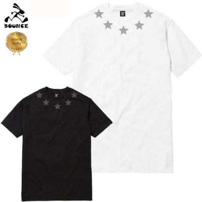 GLANCY ラインストーン星型カットソーブラック