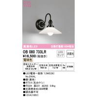 安心のメーカー保証 Ｔ区分オーデリック照明器具 OB080733LR （ランプ別梱包）『OB080733#＋NO295AL』 ブラケット 一般形 LED | 照明器具と住まいのこしなか