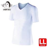 おたふく手袋 BT冷感 パワーストレッチ 半袖Vネックシャツ ホワイト LL (1着) JW-622-WH-LL | 工具ランドヤフーショップ