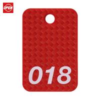 OP 番号札 四角 大 番号入り1〜25 赤 (25枚入) (1箱) 品番：BF-80-RD | 工具ランドヤフーショップ