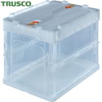 TRUSCO(トラスコ) 薄型折りたたみコンテナ 20Lロックフタ付 透明(1個) 品番：TR-C20B-TM TM | 工具ランドヤフーショップ