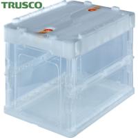 TRUSCO(トラスコ) 薄型折りたたみコンテナ 20Lロックフタ付 透明(1個) 品番：TR-C20B-TM TM | 工具ランドプラス