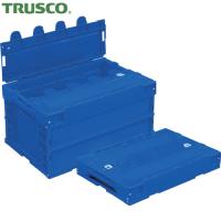 TRUSCO(トラスコ) α折りたたみコンテナ 40L スライドロックフタ付 ダークブルー(1個) 品番：TR-SC40DB DB | 工具ランドプラス