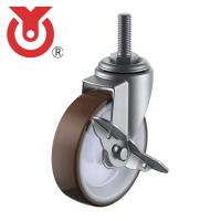 ユーエイ SUS-ET-100URS-W3/4-40 ねじ込み式 自在 ステンレスキャスター ウレタン 車輪径100mm ストッパー付き Eタイプ SUS-ET-S型 (1個) | 工具ランドプラス