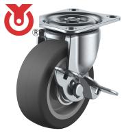 ユーエイ G-38ELS プレート式 自在 キャスター エラストマー 車輪径38mm ストッパー付き Gタイプ G-S型 取付寸法36×28 (1個) | 工具ランドプラス