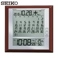 SEIKO 液晶マンスリーカレンダー機能付き電波掛置兼用時計 茶メタリック塗装 (1個) 品番：SQ421B | 工具ランドプラス