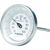 佐藤　バイメタル温度計ＢＭ−Ｔ型　測定温度範囲−３０〜５０℃　感温部長さ１００ｍｍ BM-T-90S-1 | 工具の楽市