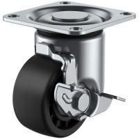 ユーエイ　プレート式　自在　低床キャスター　強化ナイロン　車輪径６５ｍｍ　ストッパー付き　Ｈタイプ　ＨＧ−Ｓ型　取付寸法７１×７１ HG-65GNBS | 工具の楽市