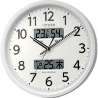 シチズン　電波時計　壁掛け時計　温湿度計付き　カレンダー付　連続秒針　白　Φ３５０×５６ｍｍ 8FYA06-003 | 工具の楽市