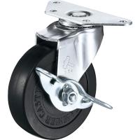 ハンマー　プレート式コーナーキャスター　旋回式ゴム車輪　６５ｍｍ　ストッパー付 215E-R65 | 工具の楽市